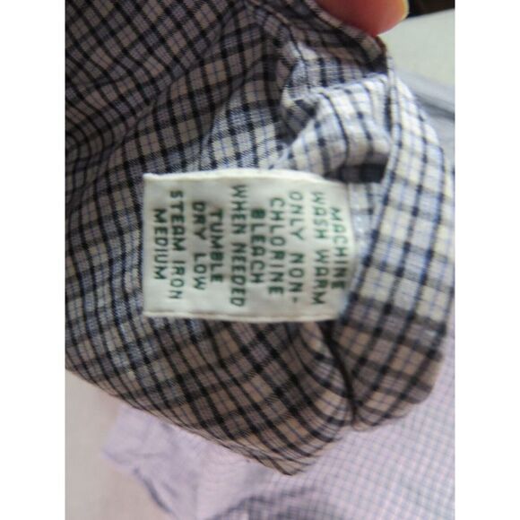 Lauren Ralph Lauren Mens Shirt Large 17 34/35 Blue‎ Check Plaid Button Up LRL - Picture 7 of 10